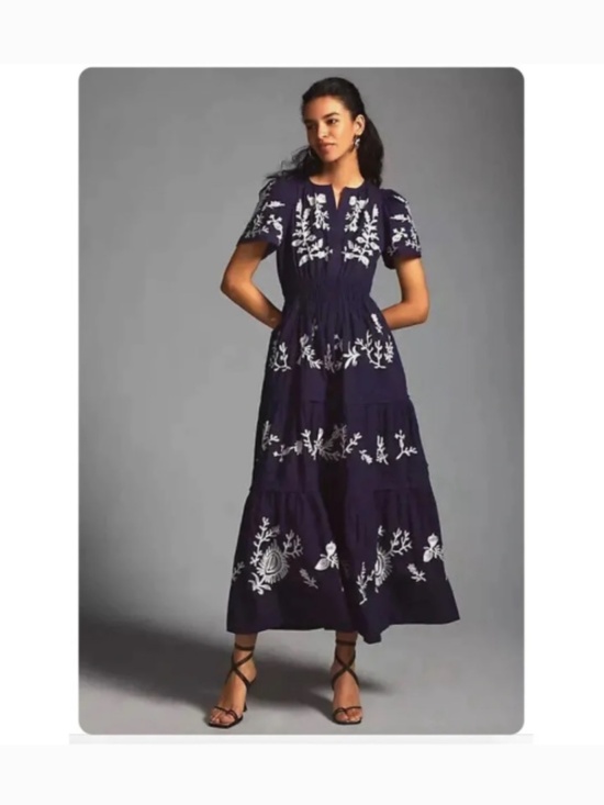 Anthropologie Dresses & Skirts - Anthropologie Somerset Maxi Dress Embroidered Edition S